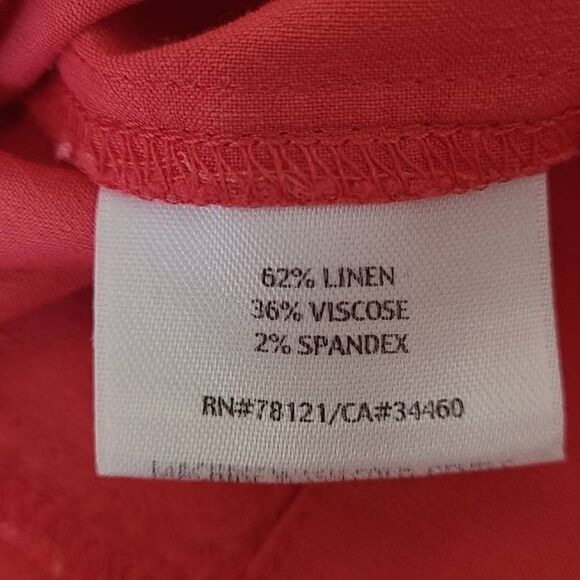 Eileen Fisher Womens Coral Linen Blend Blouse Size Petite Small - Picture 8 of 12